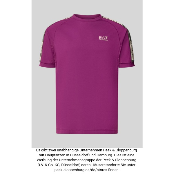 Ea7 Emporio Armani Herren Lila T-Shirt Aus Viskose-Mix Mit Logo Extra Groß
