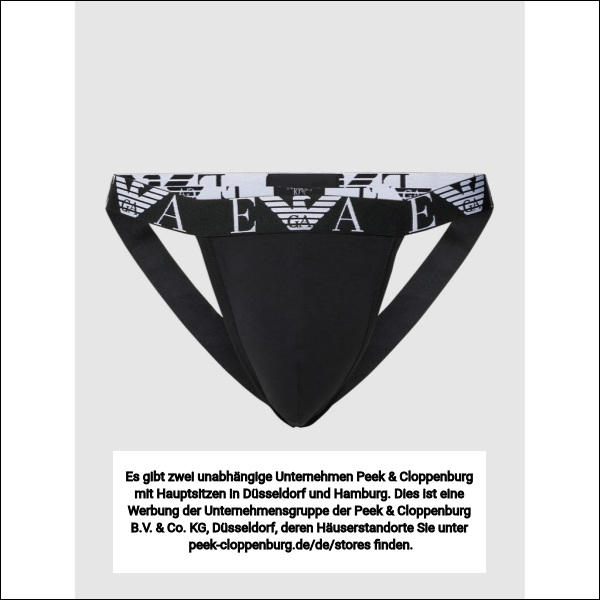 Emporio Armani Herren Schwarz Jockstrap Mit Logo-Bund Im 2Er-Pack