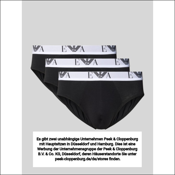 Emporio Armani Herren Schwarz Slip Mit Elastischem Logo-Bund Im 3Er-Pack