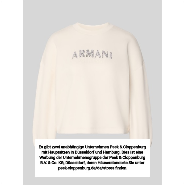 Armani Exchange Damen Offwhite Sweatshirt Mit Logo-Print Und Rundhalsausschnitt