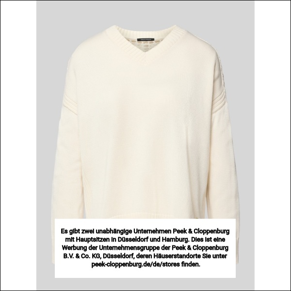 Armani Exchange Damen Offwhite Strickpullover Mit V-Ausschnitt
