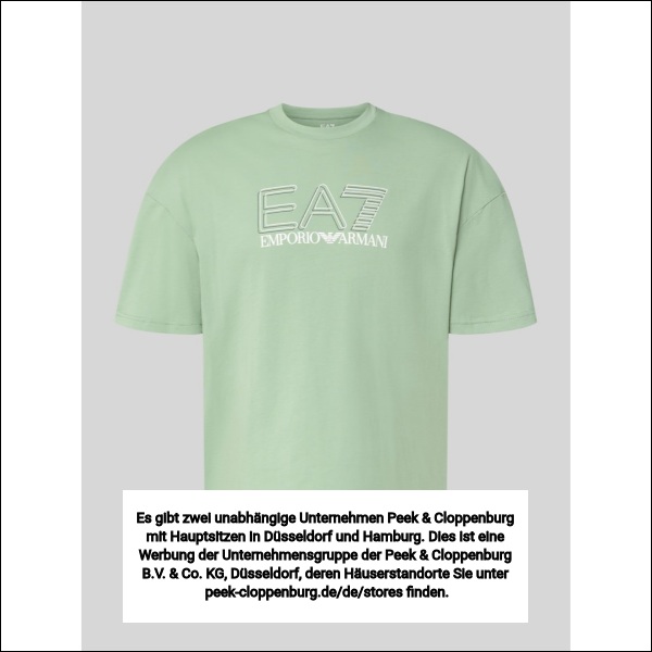Ea7 Emporio Armani Herren Gruen T-Shirt Mit Logo Und Rundhalsausschnitt