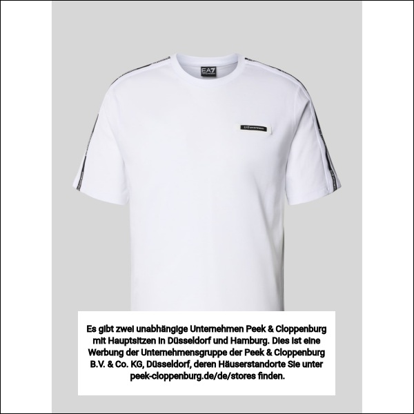 Ea7 Emporio Armani Herren Weiss Regular Fit T-Shirt Mit Logo-Patch