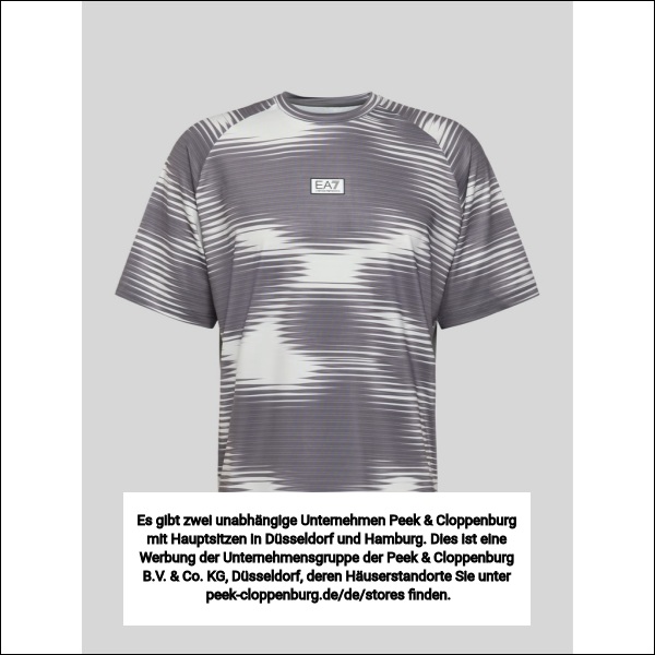 Ea7 Emporio Armani Herren Anthrazit Regular Fit T-Shirt Mit Logo-Applikation