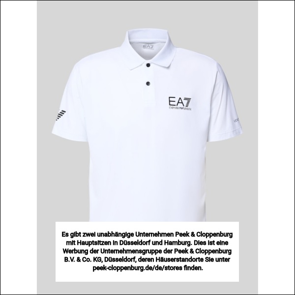 Ea7 Emporio Armani Herren Weiss Regular Fit Poloshirt Mit Logo